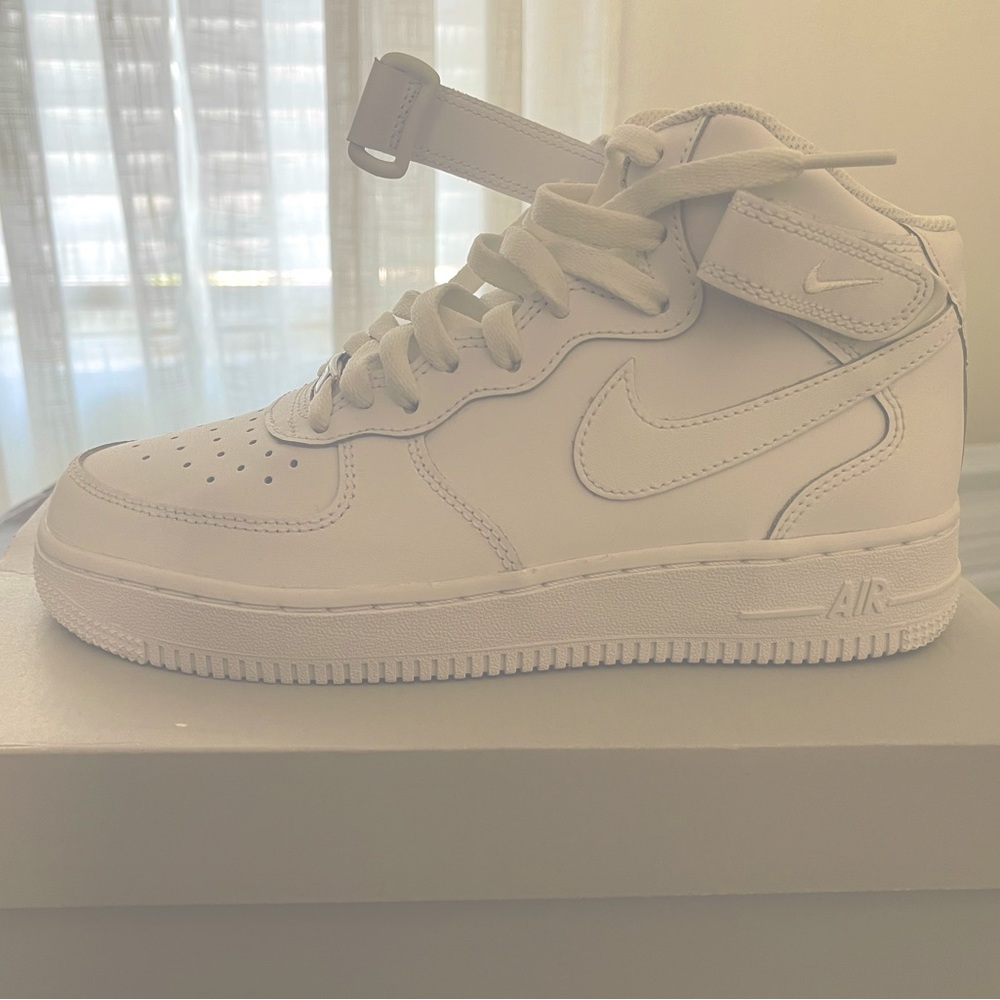 Kids Air Force 1 Mid-LE White Shoes